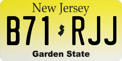 NJ license plate B71RJJ
