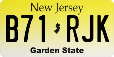 NJ license plate B71RJK