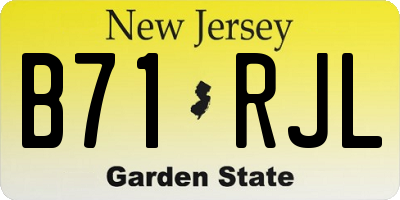 NJ license plate B71RJL