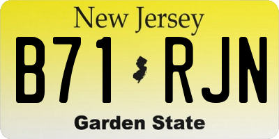 NJ license plate B71RJN