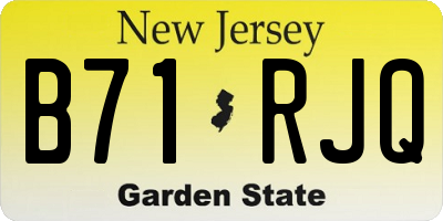NJ license plate B71RJQ