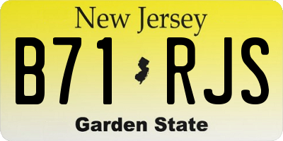 NJ license plate B71RJS