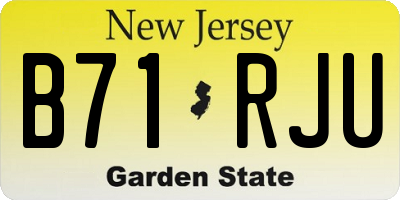 NJ license plate B71RJU