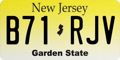 NJ license plate B71RJV