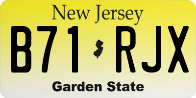 NJ license plate B71RJX