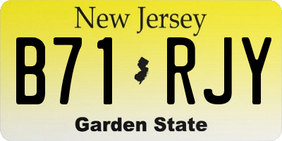 NJ license plate B71RJY