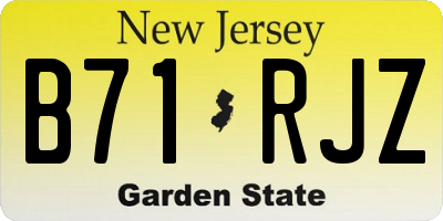NJ license plate B71RJZ