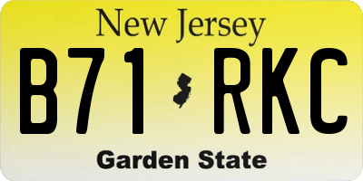 NJ license plate B71RKC