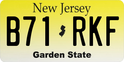 NJ license plate B71RKF