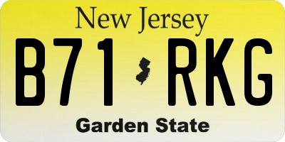 NJ license plate B71RKG