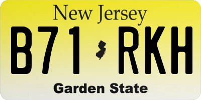 NJ license plate B71RKH