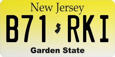 NJ license plate B71RKI