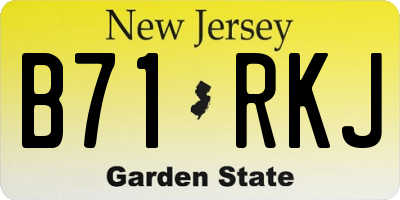 NJ license plate B71RKJ