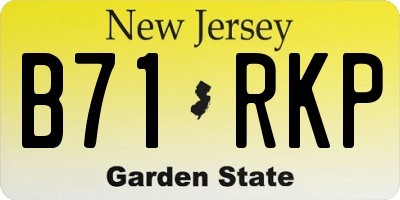 NJ license plate B71RKP