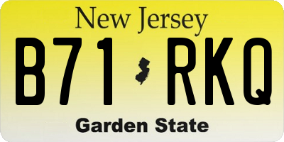 NJ license plate B71RKQ