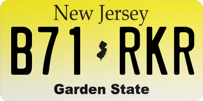 NJ license plate B71RKR