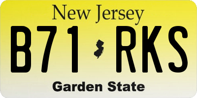 NJ license plate B71RKS
