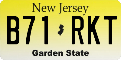 NJ license plate B71RKT