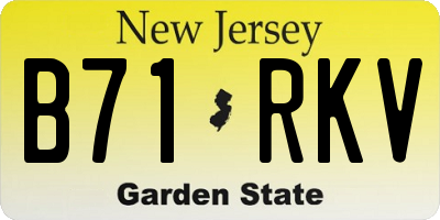 NJ license plate B71RKV