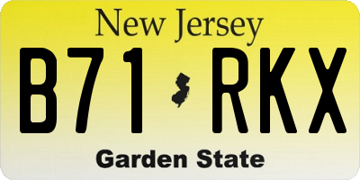 NJ license plate B71RKX