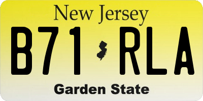 NJ license plate B71RLA