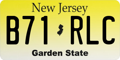 NJ license plate B71RLC