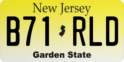 NJ license plate B71RLD