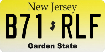 NJ license plate B71RLF