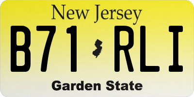 NJ license plate B71RLI