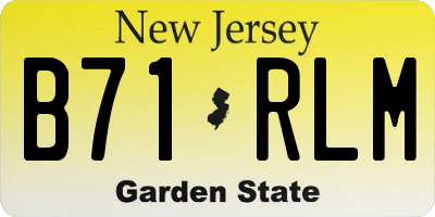 NJ license plate B71RLM