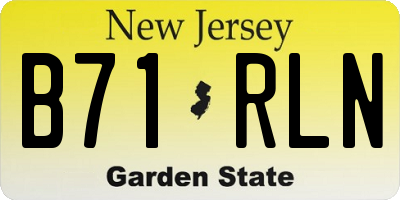 NJ license plate B71RLN