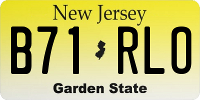 NJ license plate B71RLO