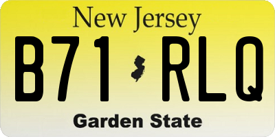 NJ license plate B71RLQ