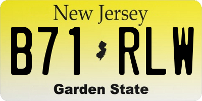 NJ license plate B71RLW