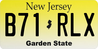 NJ license plate B71RLX