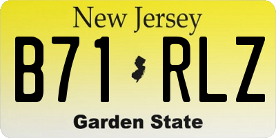 NJ license plate B71RLZ