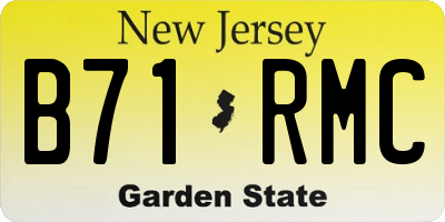 NJ license plate B71RMC