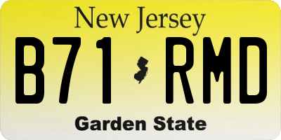 NJ license plate B71RMD