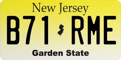 NJ license plate B71RME