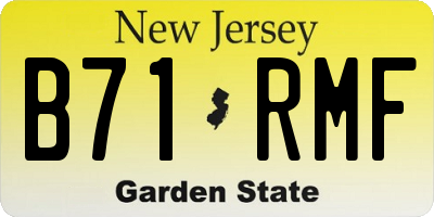 NJ license plate B71RMF