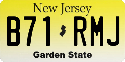 NJ license plate B71RMJ