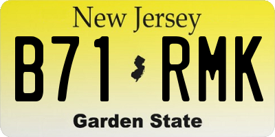 NJ license plate B71RMK