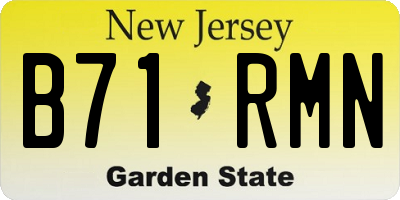 NJ license plate B71RMN