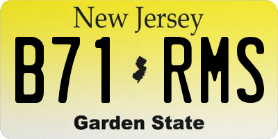 NJ license plate B71RMS