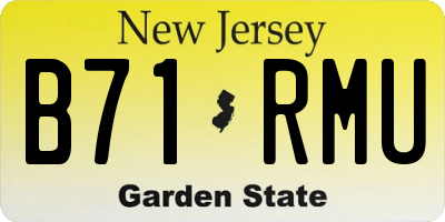 NJ license plate B71RMU