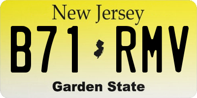 NJ license plate B71RMV