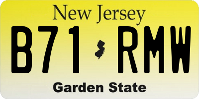 NJ license plate B71RMW