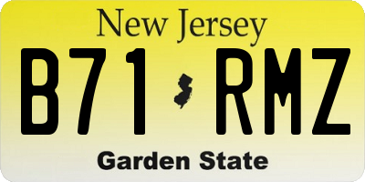 NJ license plate B71RMZ