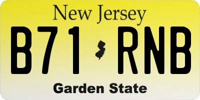 NJ license plate B71RNB