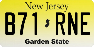 NJ license plate B71RNE
